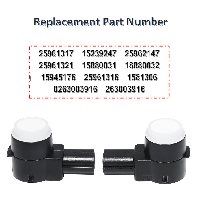 MANATEE 15239247 Backup Parking Assist Object Sensor, 25961316 Bumper Object Sensor for Chevy, for Cadillac, for GMC, for Buick Lucerne Enclave 25961317 25962147 (White 4PCS) - Image 3